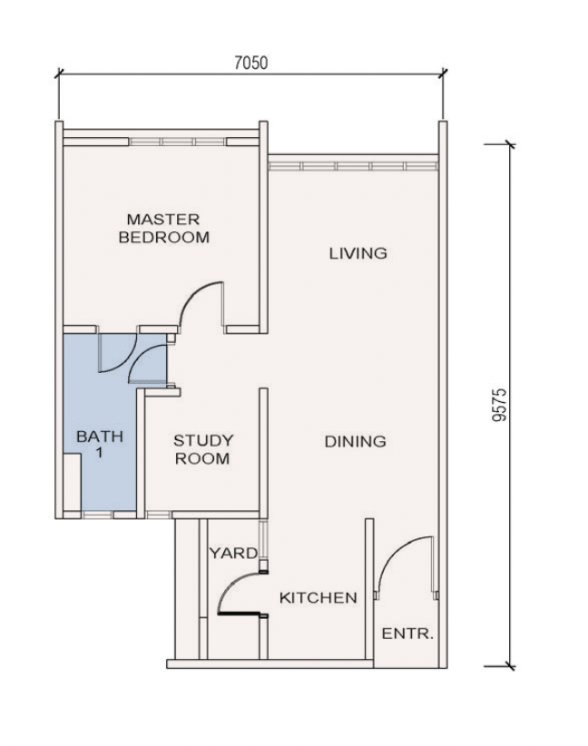 Veranda Residences Type A floor plan, 632 sqft